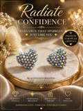 Aurora Crystal Heart Stud Earrings