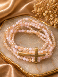 Blush Crystal Cross Wrap Bracelet  | OLY DESIGN