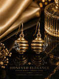 Bee Hive Drop Earrings – Gold Vintage Honey Bee Jewelry