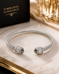 Twisted Cable Crystal Cuff Bracelet