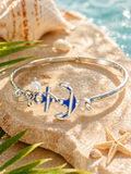 Ocean Breeze Anchor Bangle Bracelet