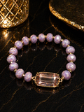 Lavender Luxe Crystal Bracelet – Faceted Lavender Beads & Blush Gemstone | OLY DESIGN