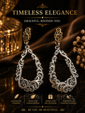 Teardrop Dangle Earrings Silver Metal Nickel-Free Hypoallergenic Lightweight