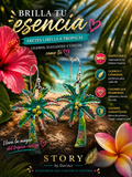 Story by Davinci Tropical Palm Tree Dangle Earrings Multicolor Enamel Hook