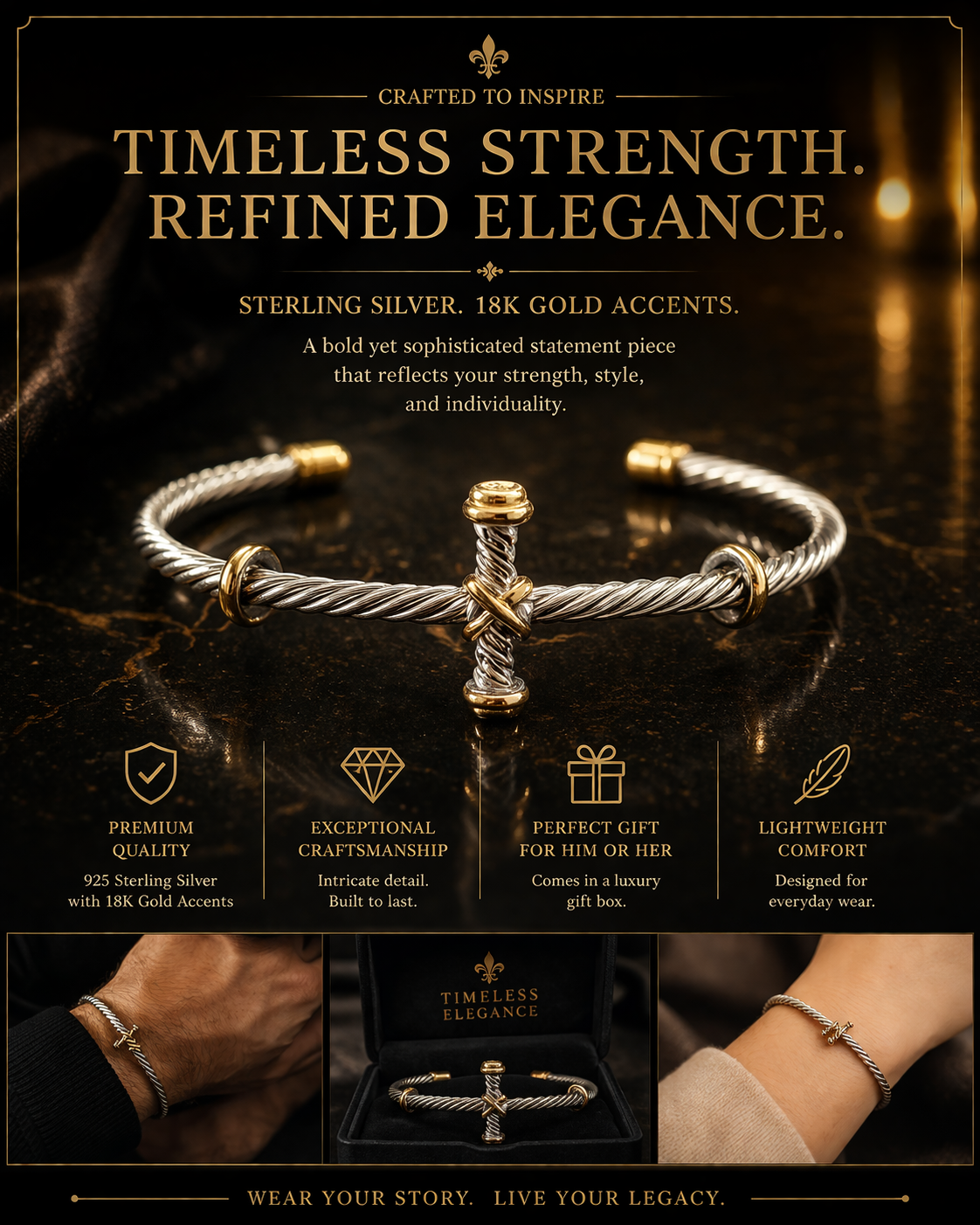 Cross Bracelet – Timeless Elegance | OLY DESIG