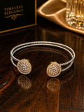 Luxury Two-Tone Crystal Cuff Bracelet