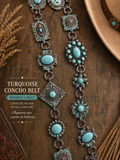 Western Turquoise Concho Belt for Women