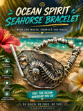 Ocean Spirit Seahorse Charm Beaded Bracelet Silver Handcrafted Unique